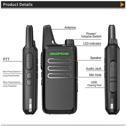 Mini Walkie Talkie BF-T20