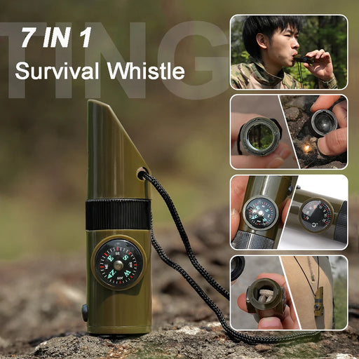 Survival Whistle 7 In 1 With Compass