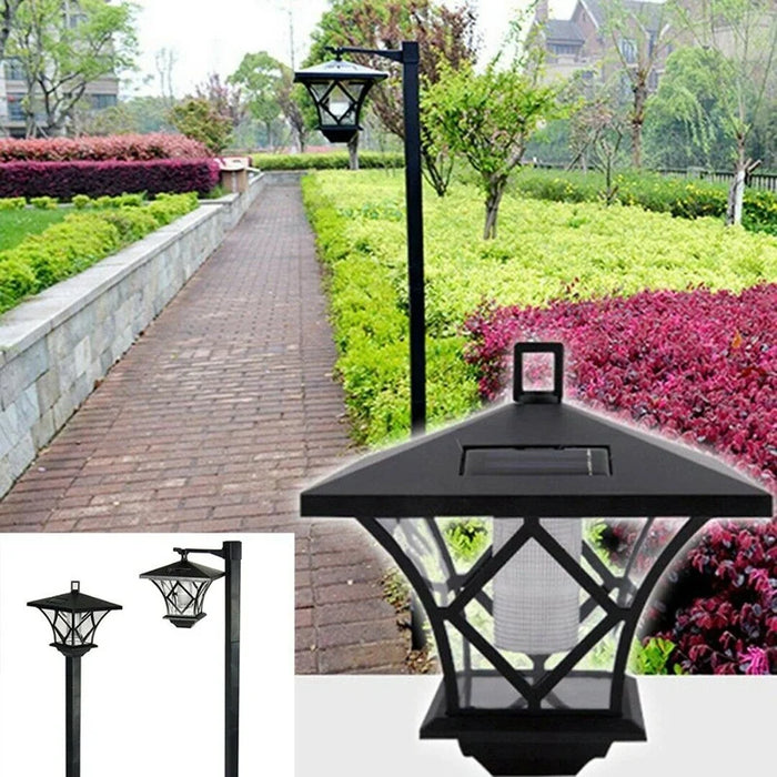 LED Solar Powered Traditional Garden Lamp  Decor