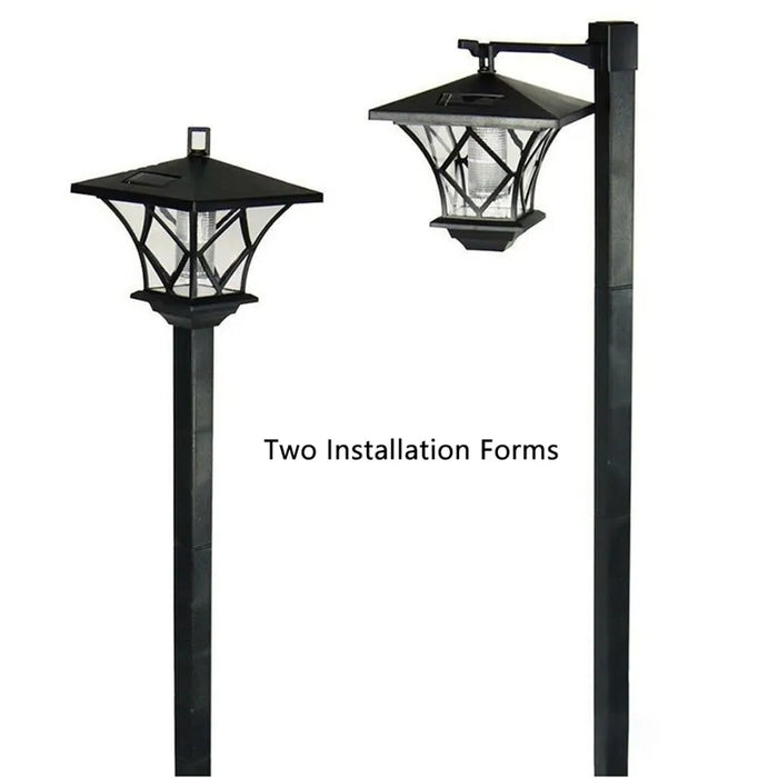 LED Solar Powered Traditional Garden Lamp  Decor