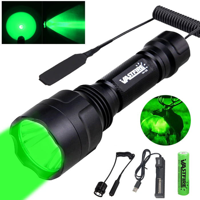 Powerful Red C8 Flashlight Tactical 1-Mode Predator Handheld