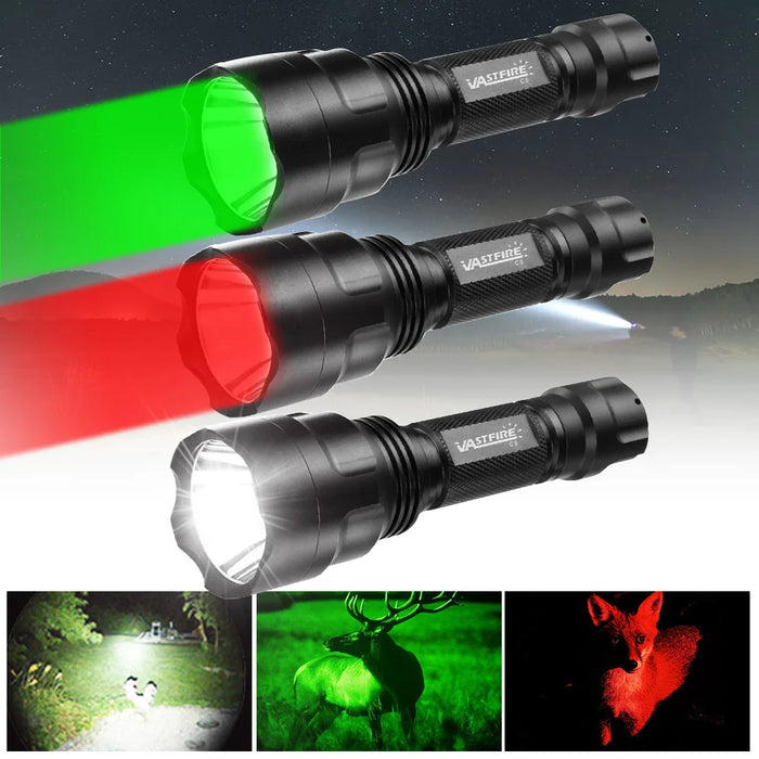 Powerful Red C8 Flashlight Tactical 1-Mode Predator Handheld