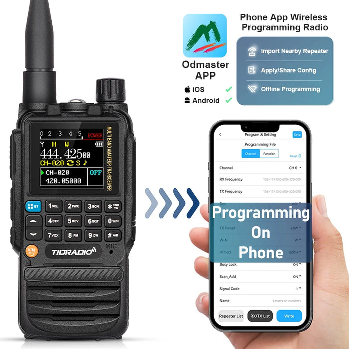 TIDRADIO H3 Walkie Talkie Phone APP Wireless Programming